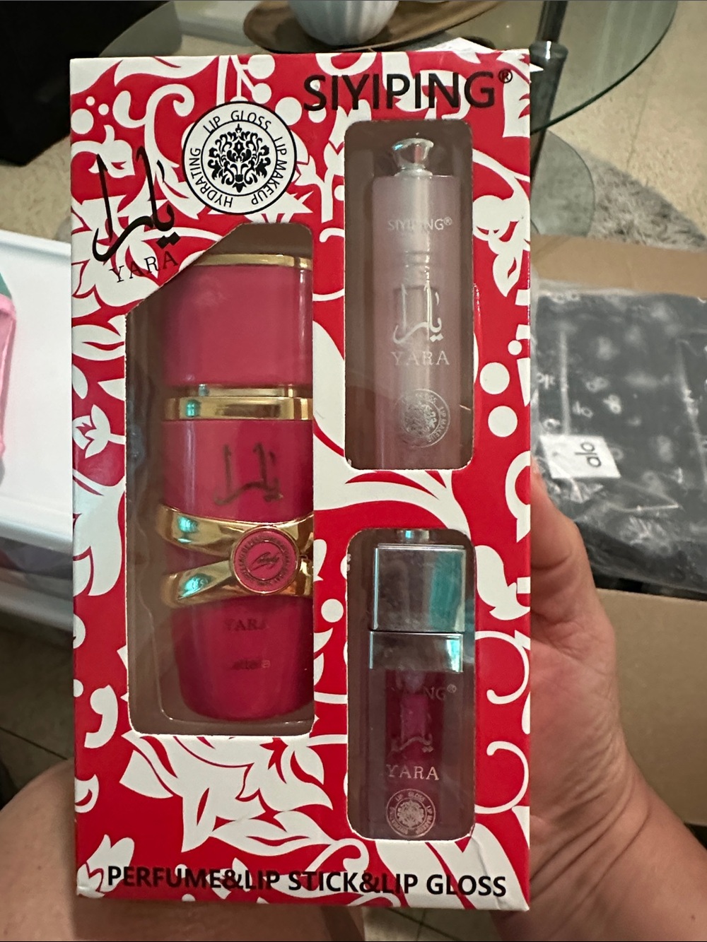 Perfume & Lip Stick with Lip Gloss Yara